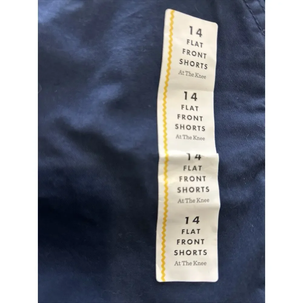 Cat‎ & Jack Flat Front Uniform Shorts Size 14 Pants Adjustable Waist Navy Blue